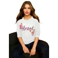 thumbnail image 1 of Roaman's Women's Plus Size Long-Sleeve Graphic Tee, 1 of 3