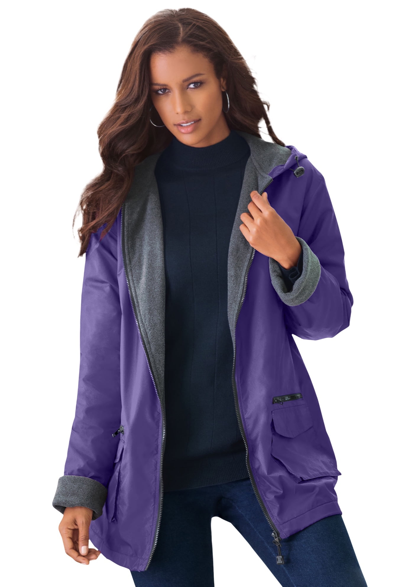 Plus size lined rain jacket new arrivals