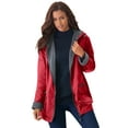 thumbnail image 1 of Roaman's Women's Plus Size Hooded All-Weather Jacket Fleece Lining Rain Coat, 1 of 6