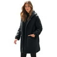 thumbnail image 1 of Roaman's Women's Plus Size Hooded Sherpa Fleece Coat, 1 of 6