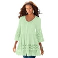 thumbnail image 1 of Roaman's Women's Plus Size Lace Illusion Blouse, 1 of 6