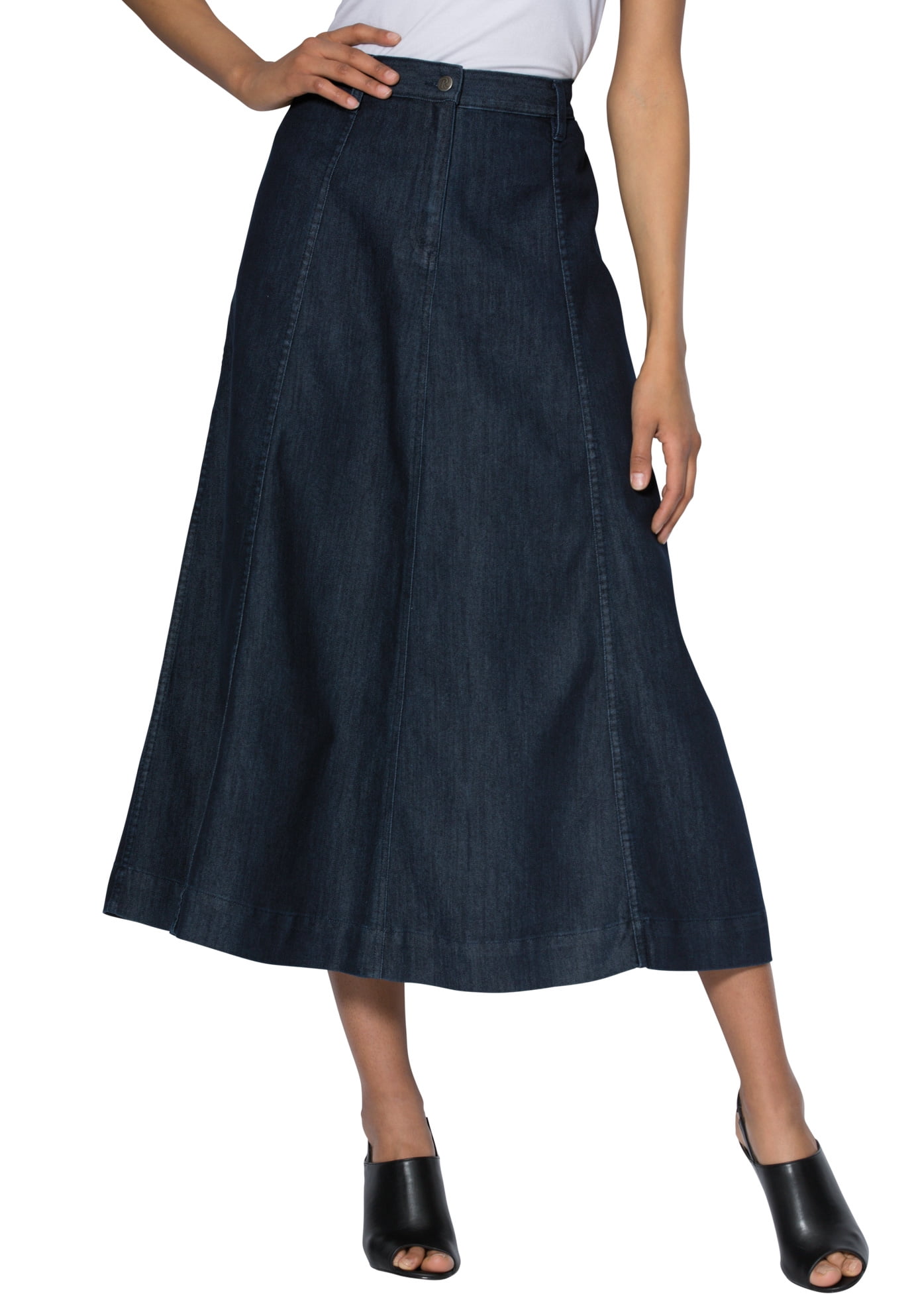 Roaman's Women's Plus Size Invisible Stretch Contour A-Line Maxi Skirt ...