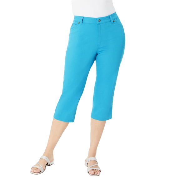 Roaman's Women's Plus Size Denim 24/7 Iconic Capri Jean