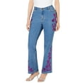 thumbnail image 1 of Roaman's Women's Plus Size Invisible Stretch Iconic Sequin-Embellished Bootcut Jean, 1 of 6