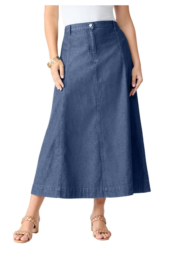 Women's Plus Size Classic Stretch A Line Maxi Skirt