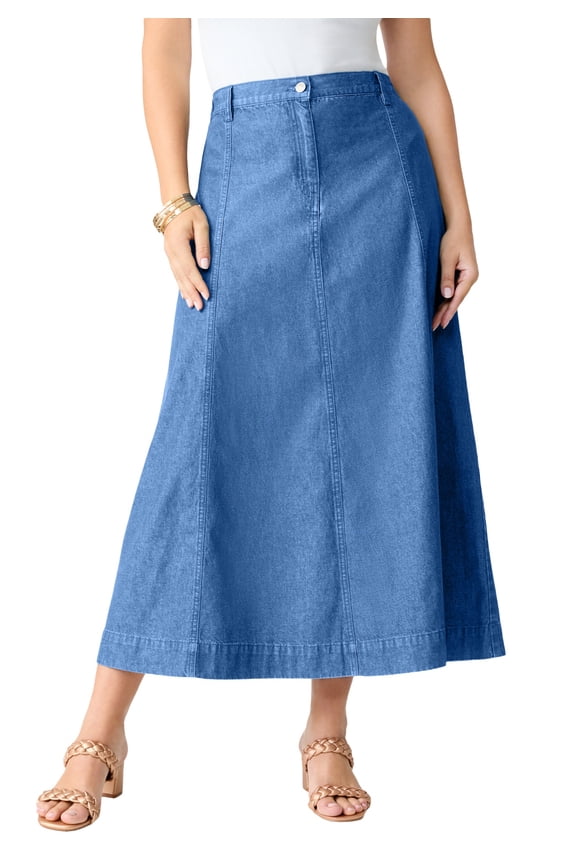 Women's Plus Size 24/7 Stretch A Line Maxi Skirt