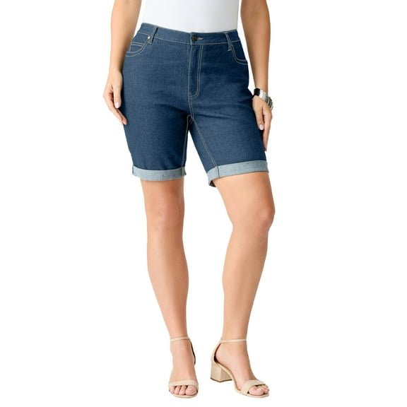 Roaman's Women's Plus Size Classic Stretch Cuffed Short