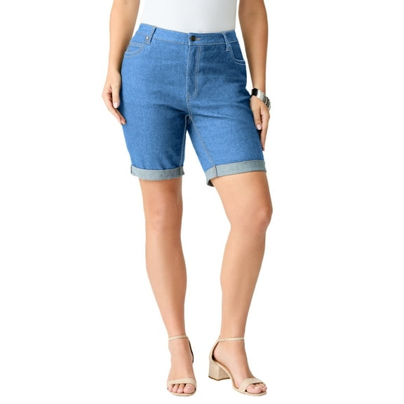 Roaman's Women's Plus Size Classic Stretch Cuffed Short