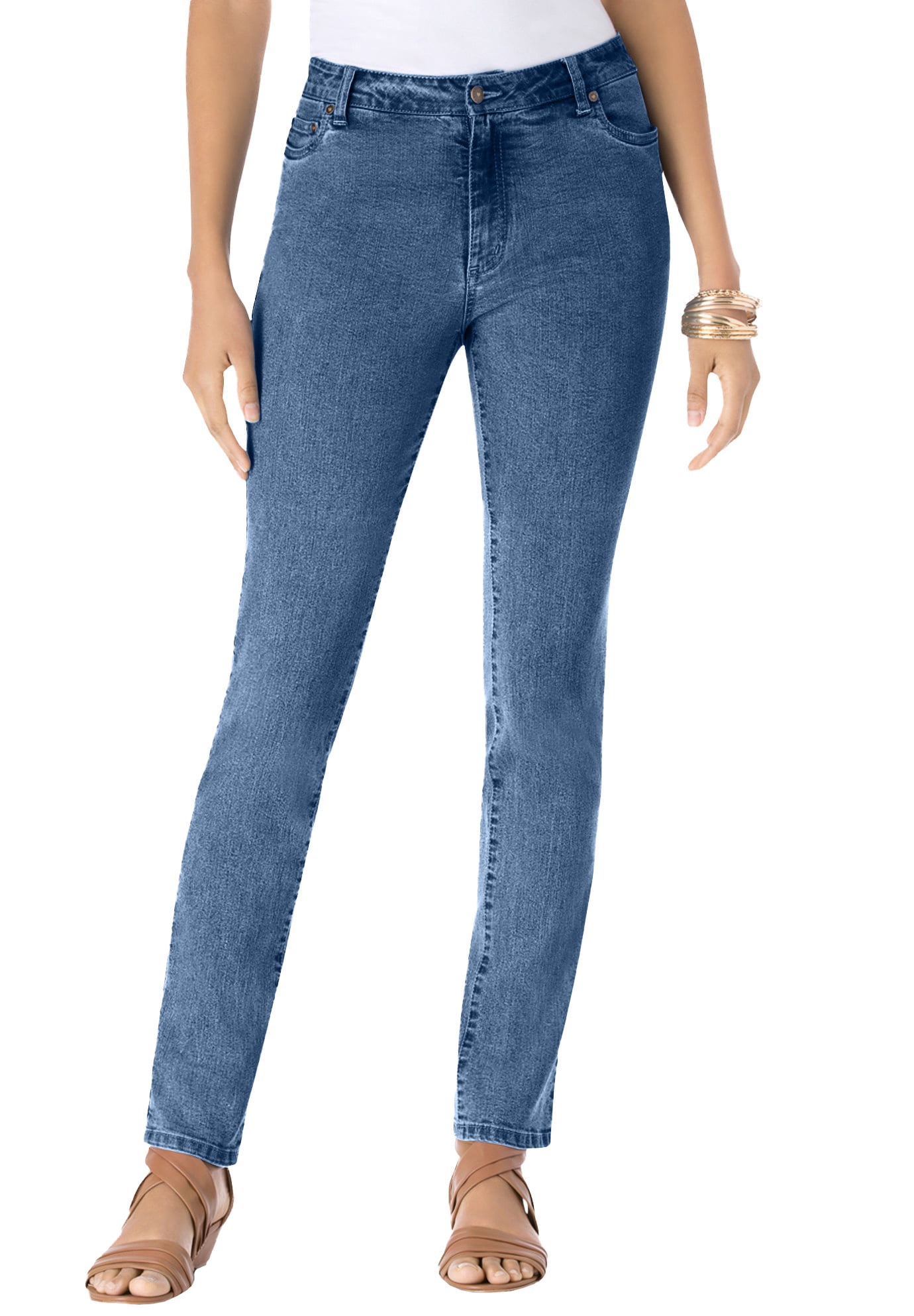 Roaman's Women's Plus Size Invisible Stretch Iconic Slim Jean - Walmart.com