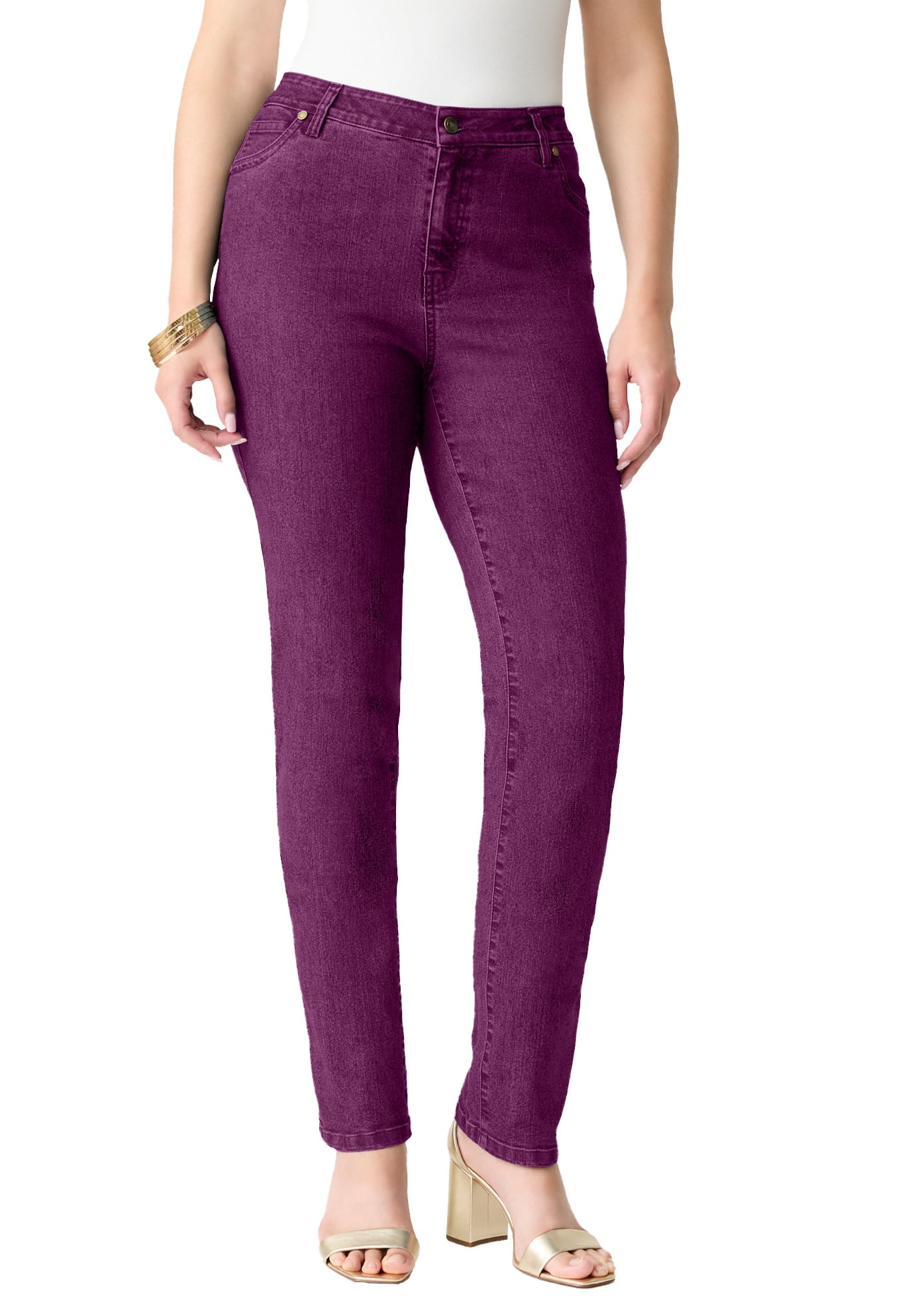 Roaman's Women's Plus Size 24/7 Stretch Straight Leg Jean - Walmart.com