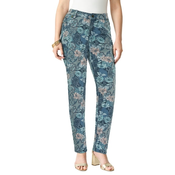 Roaman's Women's Plus Size Classic Stretch Straight Leg Jean