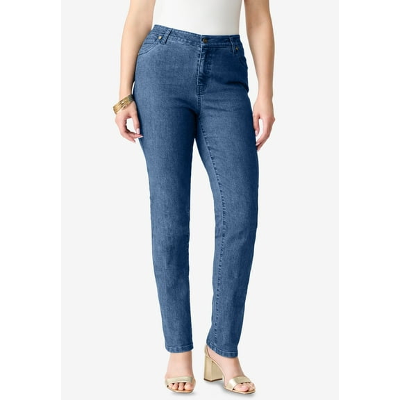 Roaman's Women's Plus Size Plus Size Classic Stretch Straight Leg Jean