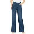 thumbnail image 1 of Roaman's Women's Plus Size Classic Stretch Wide Leg Jean, 1 of 5