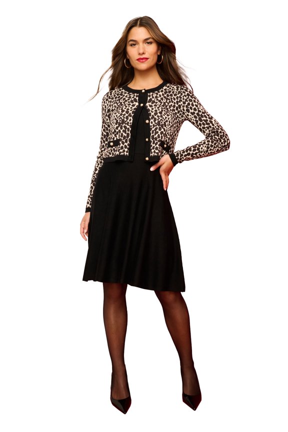 Women's Plus Size Jacket Sweater Dress