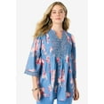 thumbnail image 1 of Roaman's Women's Plus Size Juliet Lace Trim Button-Down Shirt, 1 of 4