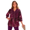 thumbnail image 1 of Roaman's Women's Plus Size Juliet Lace Trim Button-Down Shirt, 1 of 5