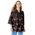 thumbnail image 1 of Roaman's Women's Plus Size Juliet Lace Trim Button-Down Shirt, 1 of 5