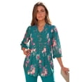 thumbnail image 1 of Roaman's Women's Plus Size Juliet Lace Trim Button-Down Shirt, 1 of 4