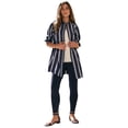 thumbnail image 1 of Roaman's Women's Plus Size Kate Long-Sleeve Crisp Cotton-Blend Button-Front Tunic, 1 of 6