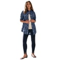 thumbnail image 1 of Roaman's Women's Plus Size Kate Long-Sleeve Crisp Cotton-Blend Button-Front Tunic, 1 of 6