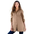 thumbnail image 1 of Roaman's Women's Plus Size Kate Long-Sleeve Crisp Cotton-Blend Button-Front Tunic, 1 of 6