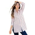 thumbnail image 1 of Roaman's Women's Plus Size Kate Long-Sleeve Crisp Cotton-Blend Button-Front Tunic, 1 of 6