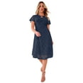 thumbnail image 1 of Roaman's Women's Plus Size Keyhole Lace Dress, 1 of 4