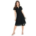 thumbnail image 1 of Roaman's Women's Plus Size Keyhole Lace Dress, 1 of 4