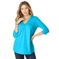 thumbnail image 1 of Roaman's Women's Plus Size Ultimate Keyhole V Neck Tee, 1 of 4