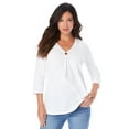 thumbnail image 1 of Roaman's Women's Plus Size Ultimate Keyhole V Neck Tee, 1 of 5
