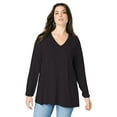 thumbnail image 1 of Roaman's Women's Plus Size Knit V-Neck Tunic, 1 of 1