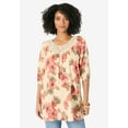 thumbnail image 1 of Roaman's Women's Plus Size Lace Trim Popover Blouse, 1 of 3