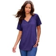 thumbnail image 1 of Roaman's Women's Plus Size Lace-Detailed Tee, 1 of 5