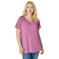 thumbnail image 1 of Roaman's Women's Plus Size Lace-Detailed Tee, 1 of 5