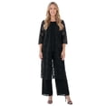 thumbnail image 1 of Roaman's Women's Plus Size Petite Plus Size 3-Piece Allover Lace Duster Pant Set – Formal Wear, 1 of 6