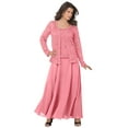 thumbnail image 1 of Roaman's Women's Plus Size Plus-Size 2 Piece Long Sleeve Embellished Lace Jacket And Full Gown, 1 of 6