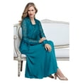 thumbnail image 1 of Roaman's Women's Plus Size Plus-Size 2 Piece Long Sleeve Embellished Lace Jacket And Full Gown, 1 of 6