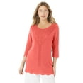 thumbnail image 1 of Roaman's Women's Plus Size Lace Knit Pullover Sweater, 1 of 5