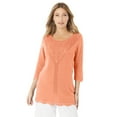 thumbnail image 1 of Roaman's Women's Plus Size Lace Knit Pullover Sweater, 1 of 5