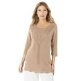 thumbnail image 1 of Roaman's Women's Plus Size Lace Knit Pullover Sweater, 1 of 5