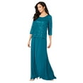thumbnail image 1 of Roaman's Women's Plus Size Sparkle Lace Popover A-Line Gown With 3/4 Sleeves, 1 of 5