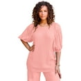 thumbnail image 1 of Roaman's Women's Plus Size Lace Sleeve Sweater, 1 of 4