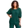 thumbnail image 1 of Roaman's Women's Plus Size Lace Sleeve Sweater, 1 of 4
