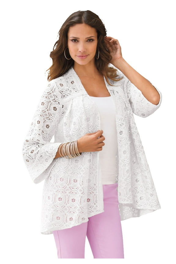 Women's Plus Size Lace Swing Jacket