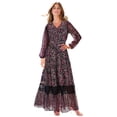 thumbnail image 1 of Roaman's Women's Plus Size Lace Tiered Maxi Dress, 1 of 4