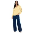 thumbnail image 1 of Roaman's Women's Plus Size Lace Trim And appliquéd Tee, 1 of 3