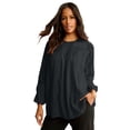 thumbnail image 1 of Roaman's Women's Plus Size Lace-Trim Blouson-Sleeve Top, 1 of 3