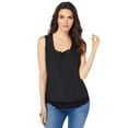 thumbnail image 1 of Roaman's Women's Plus Size Lace Trim Satin Tank, 1 of 5