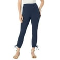 thumbnail image 1 of Roaman's Women's Plus Size Side Tie Ruched Capri, 1 of 3