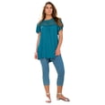 thumbnail image 1 of Roaman's Women's Plus Size Lace Yoke Pleated Tunic, 1 of 3